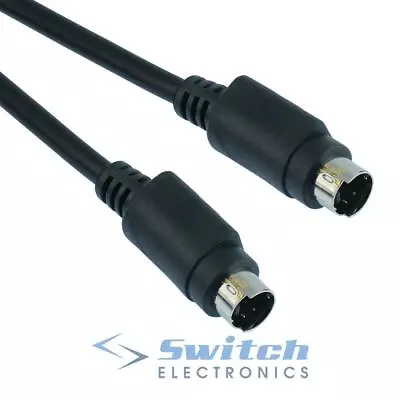 SVHS S-Video 4 Pin Mini DIN Male To Male Plug Cable Lead - 1m To 10m • £2.59