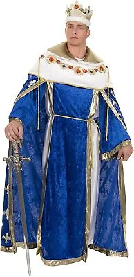 King's Robe Medieval King Royalty Velvet Deluxe Halloween Adult Costume 2 COLORS • $94.63