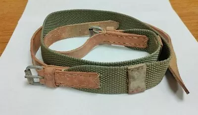 Polish- Rifle Sling- Web And Leather Material- Medium Length- NOS • $21