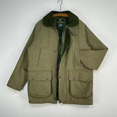 £55 • Buy Laird Kilkelly Tweed Coat Mens M Green Wool Herringbone Country Field Jacket