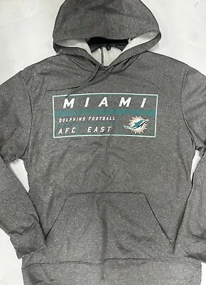 NEW Men's NFL Miami Dolphins Grey Hoodie Sweatshirt Majestic Large Therma Base • $26.99