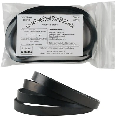 $10.50 • Buy Eureka #E0205 Powerspeed Lightweight & Pro Swivel Plus Vacuum Belts 4 Pack