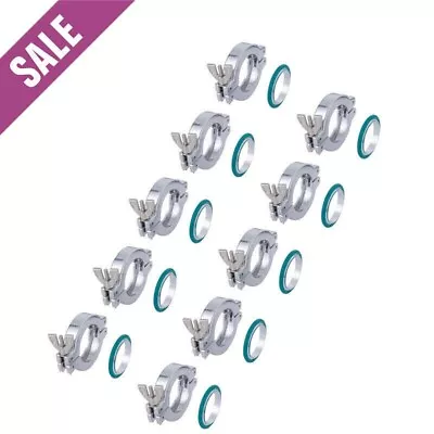 $32.91 • Buy 10sets KF25 Aluminium Vacuum Clamp Ring & SS304 Centering & FKM O-ring