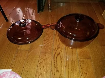 Corning Ware Vision 4.5 L Stock Pot And Skillet W Lid • $55