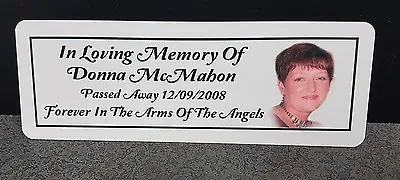 Personalised Memorial Rememberance Bench Plaque Photo Weatherproof Aluminium • £8.99