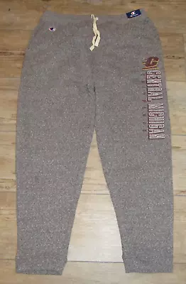 Champion Central Michigan Chippewas CMU Gray Sweatpants Pants Size Men's Large • $23.79