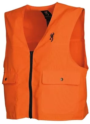 Browning Blaze Orange Hunting Safety Vest Adult  S M L XL 2XL 3XL • $22.74