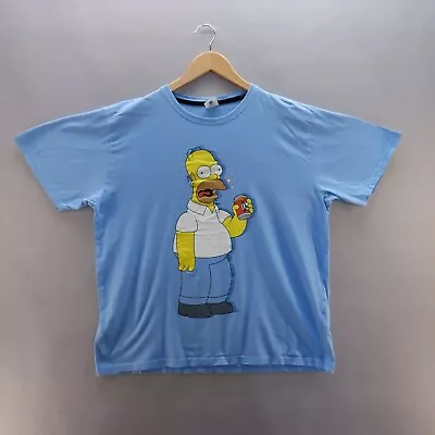 The Simpsons Mens Shirt XL Blue Short Sleeve Homer Beer Cotton  • £9.02