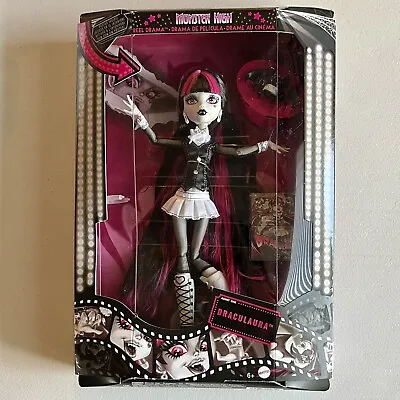 Monster High Draculaura Reel Drama Doll With Pet Bat And Movie Poster New • $101.01