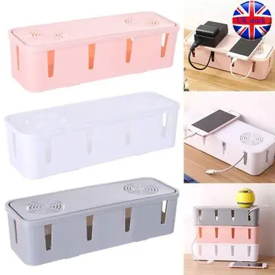 Cable Tidy Box Case Wire Cable Management Socket Safety Storage Organizer OL • £7.42