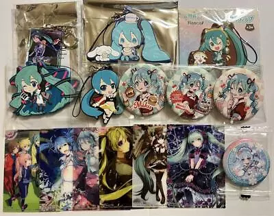 Hatsune Miku Goods Lot VOCALOID Clear Card Can Badge Rubber Strap • $53.19