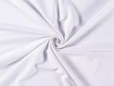*Clearance* 100% Knitted Jersey Cotton Stretch Interlock Fabric 58  OPTIC WHITE • £4.99