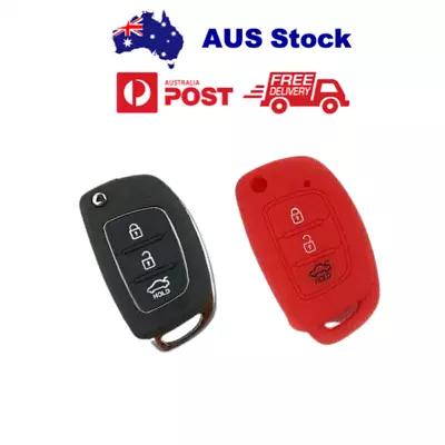 Red Silicone Key Cover For HYUNDAI IX35 IX45 I30 I40 I45 Elantra Santa Fe • $8.70