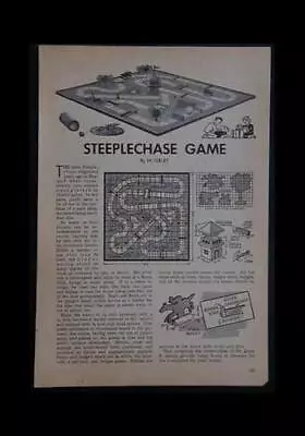 STEEPLECHASE Board Game HORSE RACE 1947 How-To Build PLANS • £5.68