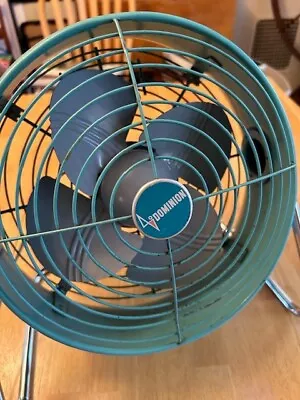 Vintage Dominion Teal Blue Color 2 Speed Metal Fan Works 50s 60s • $55.25