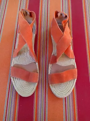 UGG  ESPRIDRILS MILA ANKLE STRAP GLADIATOR  ORANGE SUEDE  Size 8 • $48.95