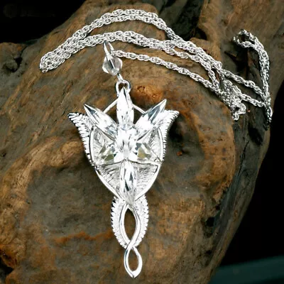 Lord Of The Rings Evenstar Pendant Of Arwen Necklace 925 Sterling Silver Jewelry • £49.07