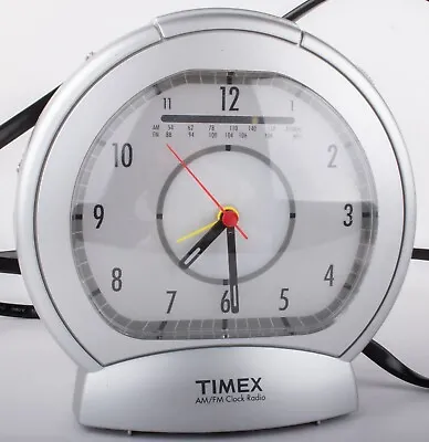 Vintage Timex T317S Analog Alarm Clock AM/FM Radio With Dimmable Light - Gray • $39.99
