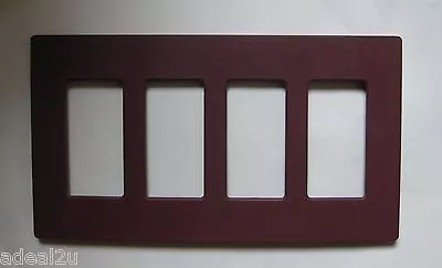 $7.95 • Buy Screwless Decora Snap-on Wallplate Switch Plate 4-gang Burgundy