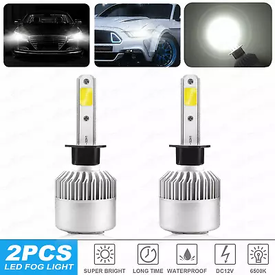 H1 6000K White  LED Headlight Bulbs Conversion Kit Low Beam Replace Halogen • $19.99