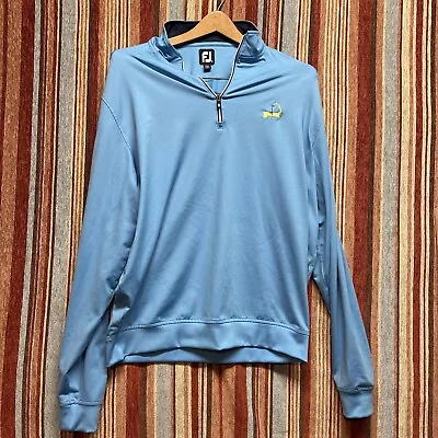 Footjoy FJ 1/4 Zip Golf Pullover Masters Top Fleece Blue Size M • $30