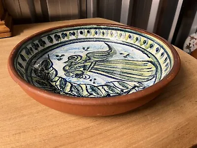 £10 • Buy Vintage Portuguese Glazed Studio Pottery Serving / Salad Bowl Signed