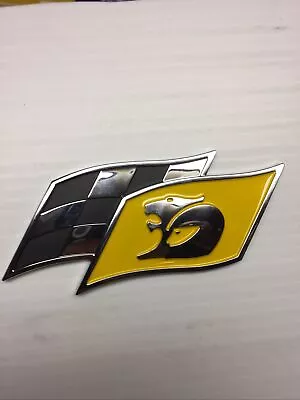 HSV VE VF YELLOW Checkered Flag Badge CLUBSPORT R8 GTS MALOO SMALL IMPERFECTION • $38