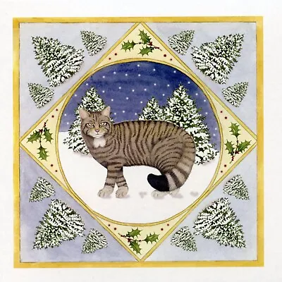 Winter Wild Cat Christmas Card Non Religious Pagan Celtic Yuletide Solstice • £3