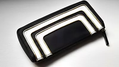 MAC Ladies Cosmetics Case Black White Gold Striped Design • $22
