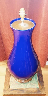 £125 • Buy Large Vase Blue Cobalt Ceramic Porcelain Lamp Antique