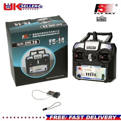 AFHDS Flysky FSi4 2A 4CH Radio Controller Transmitter Receiver For RC Helicopter • £30.99