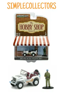 Greenlight Hobby Shop 1942 Willys MB Jeep (White) With United Nation Figure • $2.99