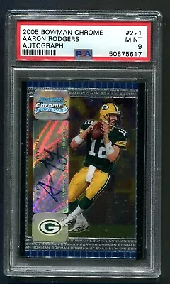 2005 Bowman Chrome Aaron Rodgers RC AUTO 176/199 PSA 9 MINT • $2900