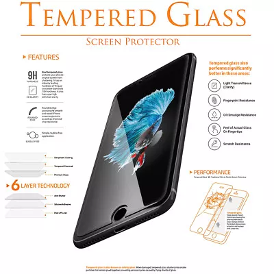 3PACK IPHONE 6+ 6S+ 7+ 8+ X XS XR SE 11 PRO 12 13 14 Mini Pro Max TEMPERED GLASS • $5.85