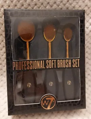 NEW W7 Cosmetics Professional 3-Piece Soft Brush Set Synthetic Fibres • £5.99