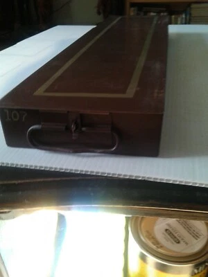 $7 • Buy 1 VINTAGE SAFETY DEPOSIT BOX 1940`S FROM BANK IN N.J. BROWN 1-7/8x 5-1/2x 21-1/2