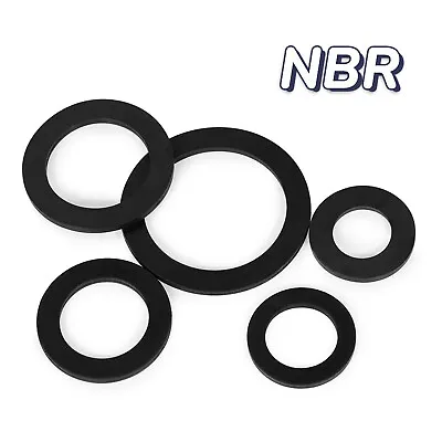 Black Form A Flat Nbr Rubber Washers Gaskets - 1/8” 1/4” 3/8” 1/2” 3/4” 1” 2” • £120.23