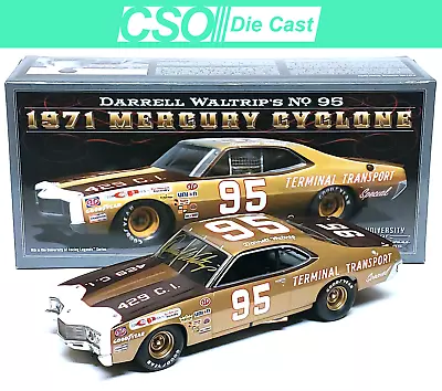 Darrell Waltrip 1971 Mercury Cyclone AUTOGRAPHED Uni Of Racing 1/24 Die Cast NEW • $114.99