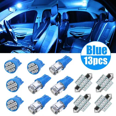 13x Car Interior Blue LED Lights For Dome License Plate Lamp Car Accessories Kit • $14.29