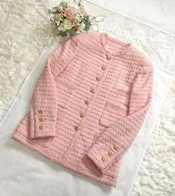 $2789.37 • Buy Chanel Vintage Cute Pink Tweed Jacket