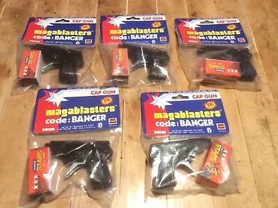 5 New Cap Gun Mega Blasters Sealed 1984 Original Vintage  Pistol Banger • $15