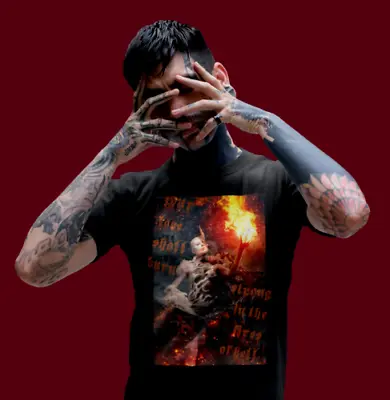 Deadstar Clothing ''queen Of Hellfire'' Men's Blk T-shirt Size Medium *goth *new • £12.50
