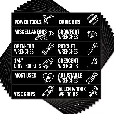 Toolbox Organization Magnetic Labels - 80 Large Tool Chest Organizer Labels ... • $36.05