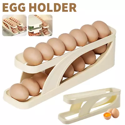 Egg Dispenser Removable Egg Storage Box Egg Holder Automatic Scrolling Egg Rack • £5.95