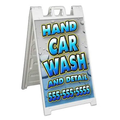 CUSTOMIZABLE CAR WASH &DETAIL Signicade 24x36 Aframe Sidewalk Sign Banner Decal • $44.95