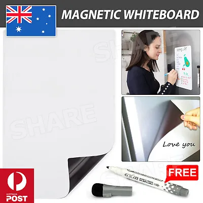 $5.45 • Buy NEW A5 Fridge Magnetic Whiteboard + Board Pen Marker Eraser Memo Reminder Magnet