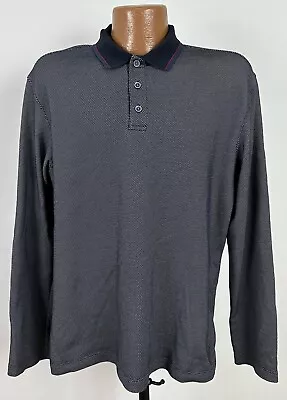 UNTUCKit Polo Shirt Mens Large Stretch Navy Long Sleeve Casual Preppy Outdoors • $17.99