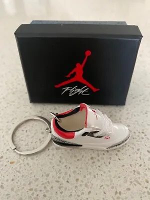 Air Jordan 3 Retro-(se Fire Red Denim)-1/6 Scale 3d Sneaker Keychain With Box • $15