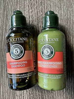 L'Occitane 5 Essential Oils Shampoo & Conditioner Set - Travel Size 1.1 Oz - NEW • $9.99