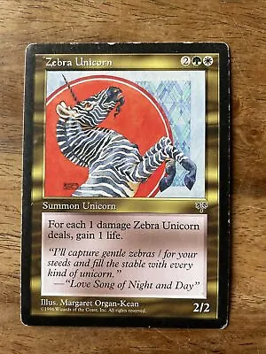 MTG: Zebra Unicorn - Mirage - Gold Card - Actual Card • £1.50